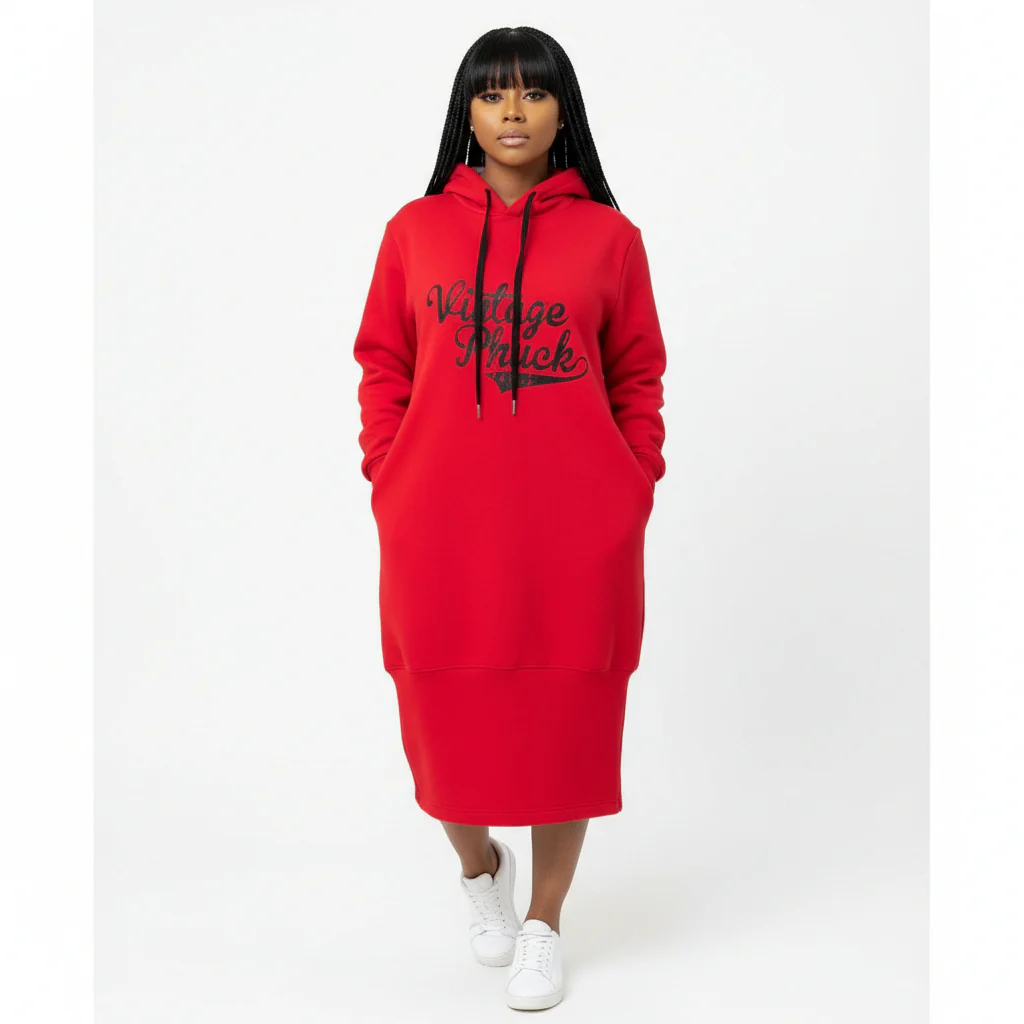 Vintage Hooded Sweater Dress - Image 3