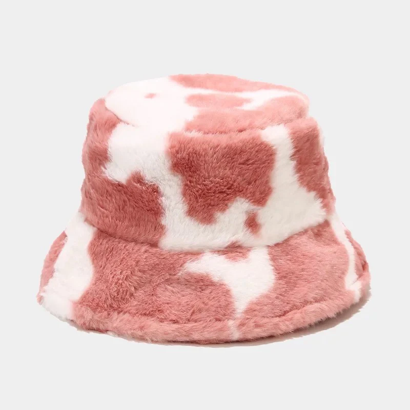 Cow Print Plush Bucket Hats. - Image 4
