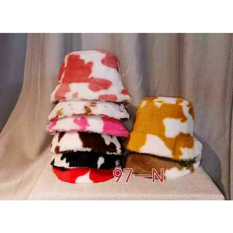 Cow Print Plush Bucket Hats. - Image 7