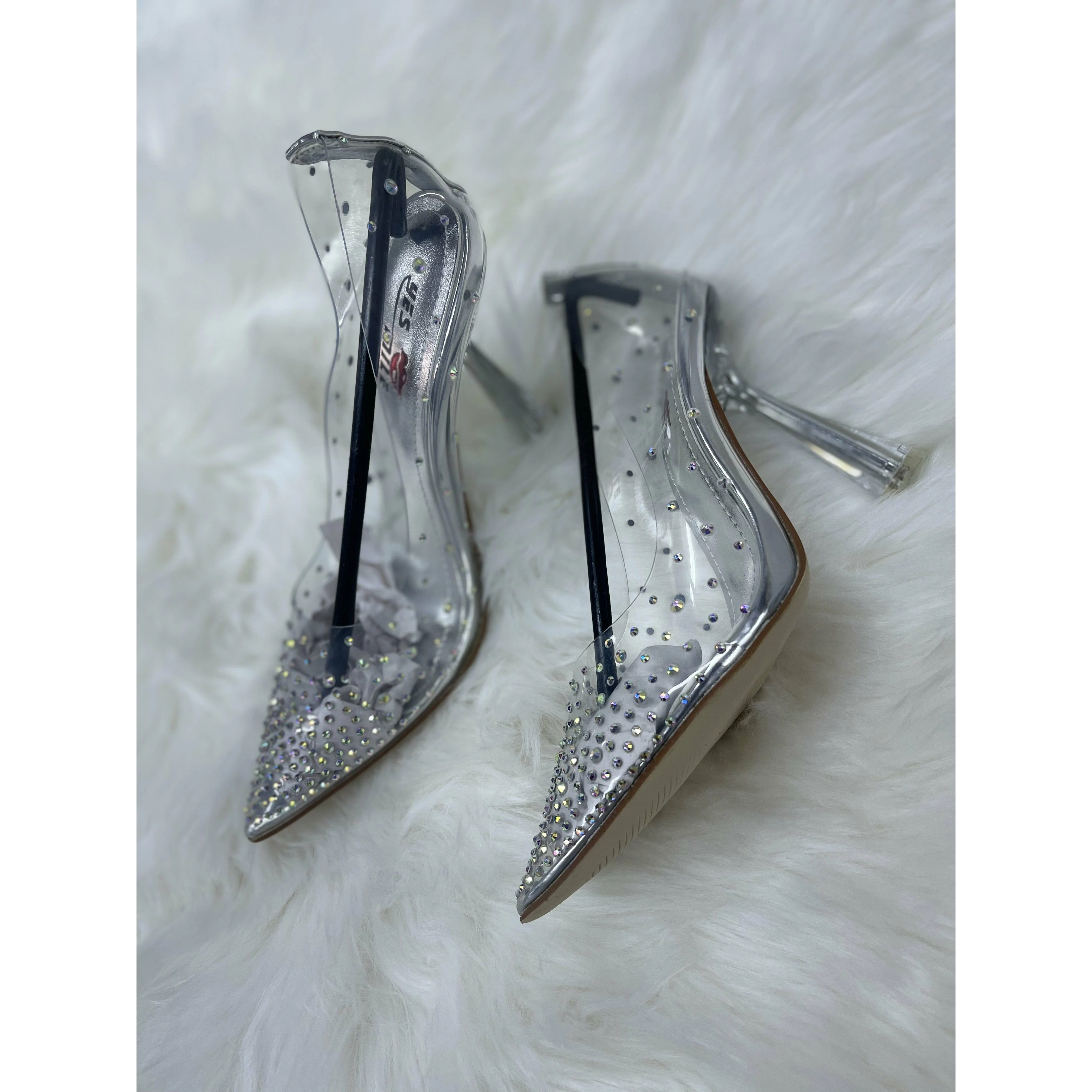 Crystal Rhinestone Transparent PVC Heel - Image 4