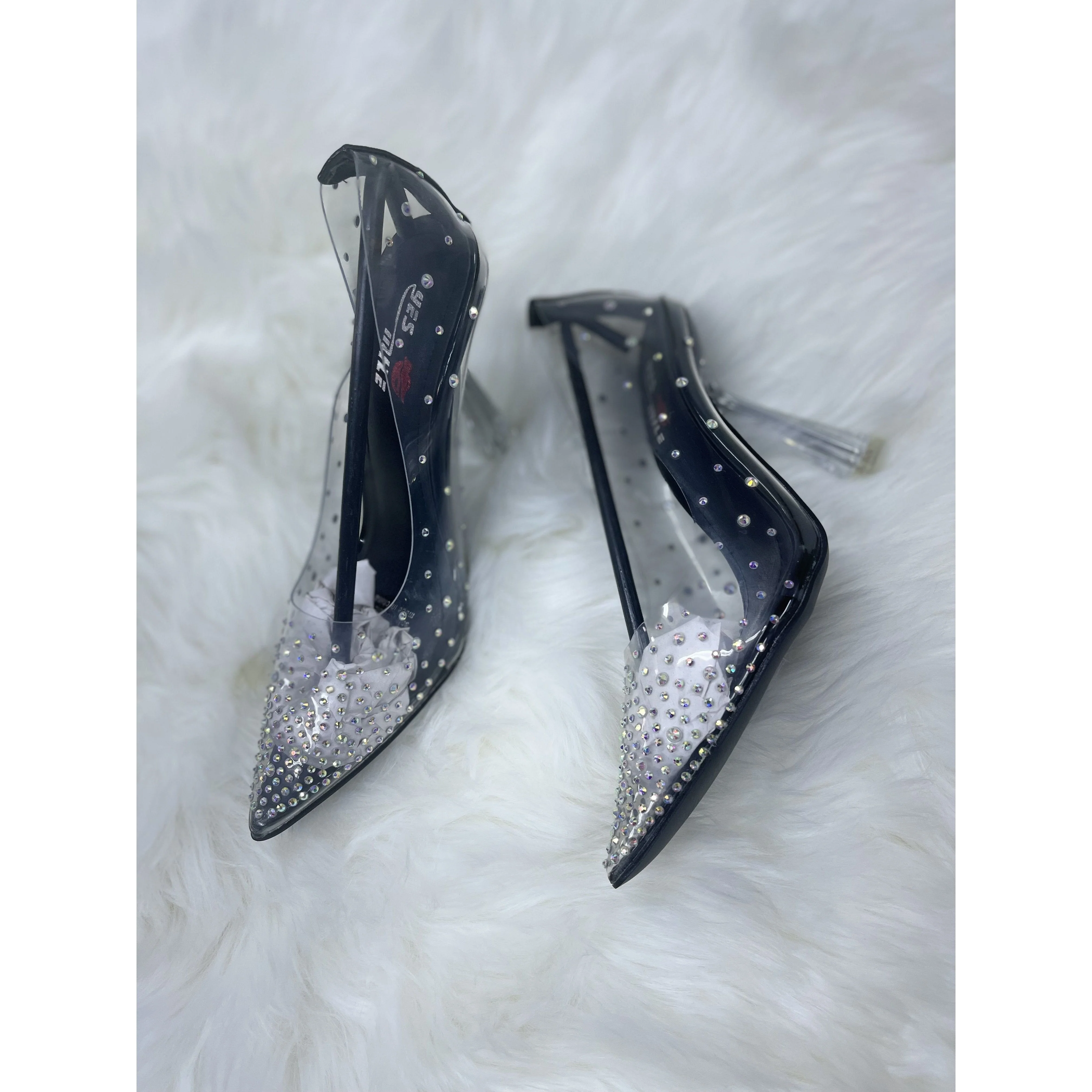 Crystal Rhinestone Transparent PVC Heel - Image 5