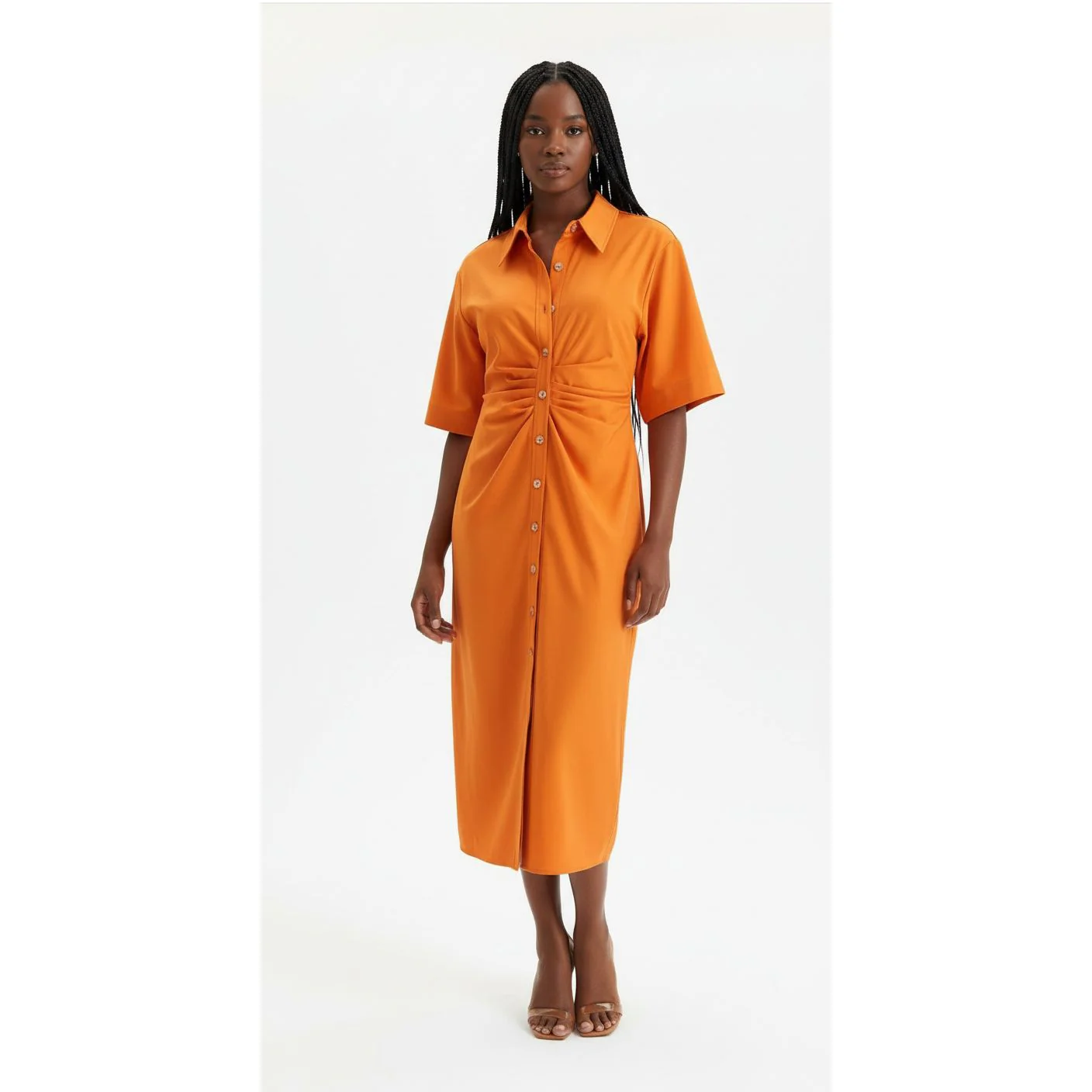 Cut Out Back Elegant Button Detailed Dress