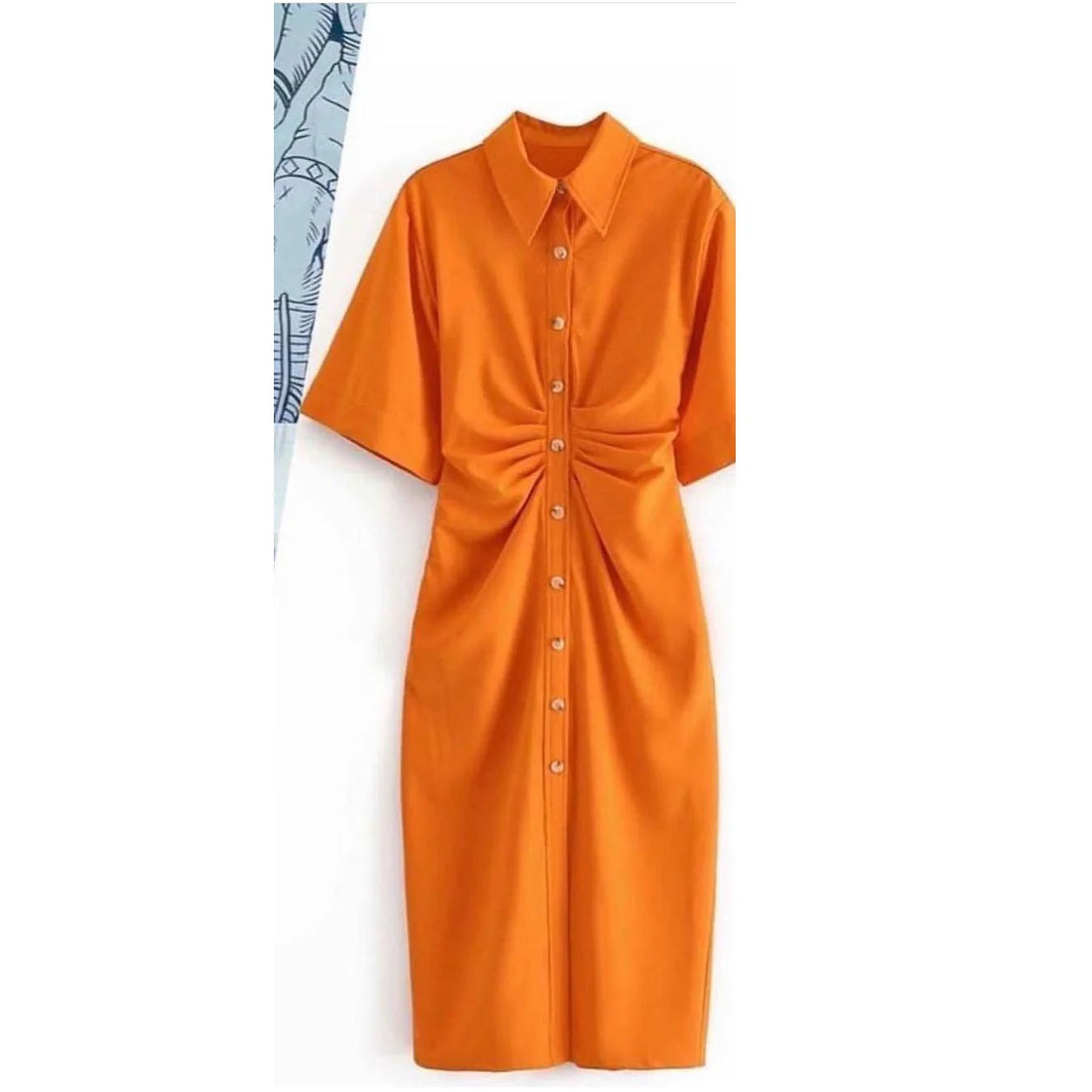 Cut Out Back Elegant Button Detailed Dress - Image 12