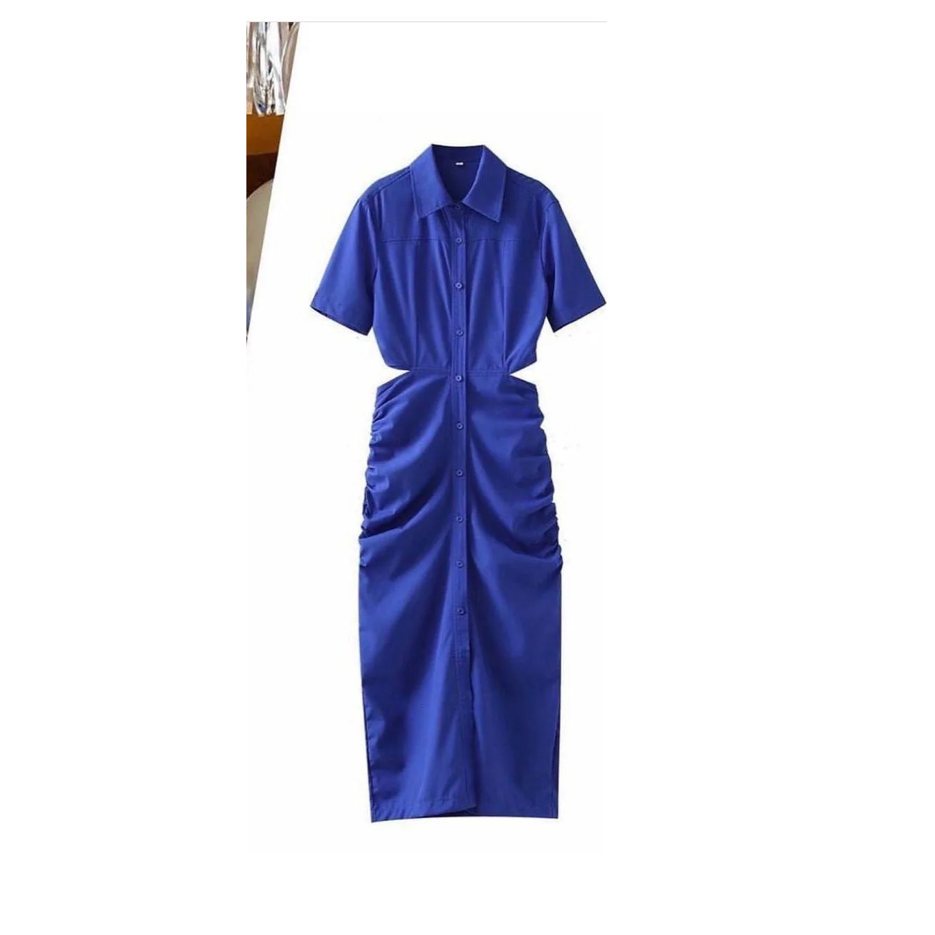 Cut Out Back Elegant Button Detailed Dress - Image 13
