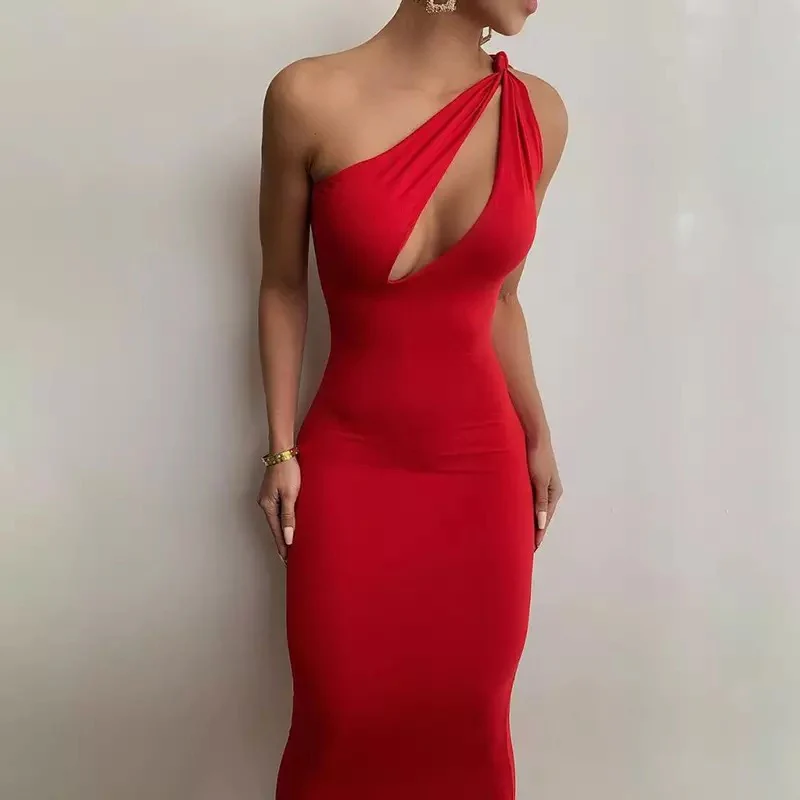 Cut Out Sexy One Shoulder Dress - Image 4