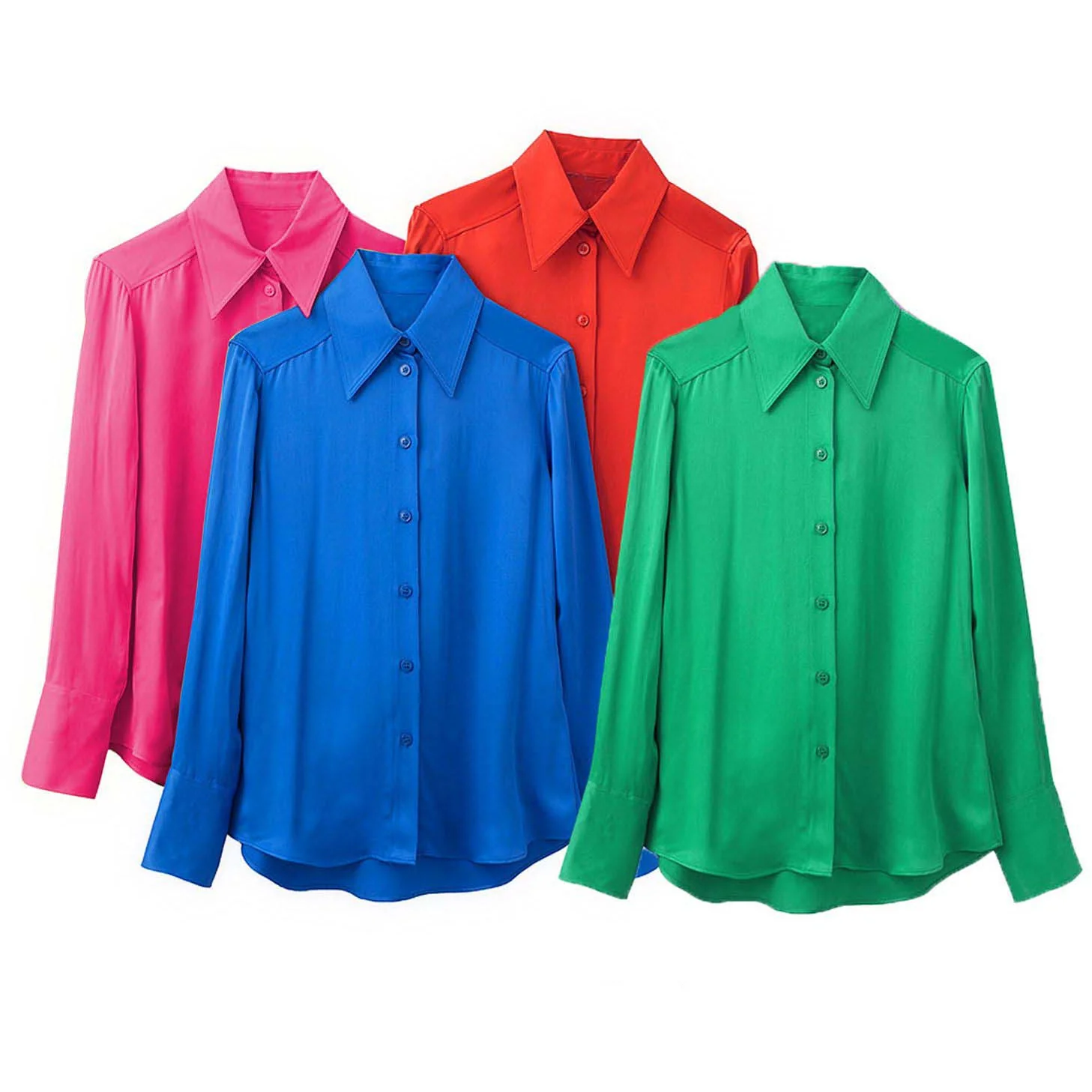 Casual Long Sleeve Solid Color Shirt - Image 3
