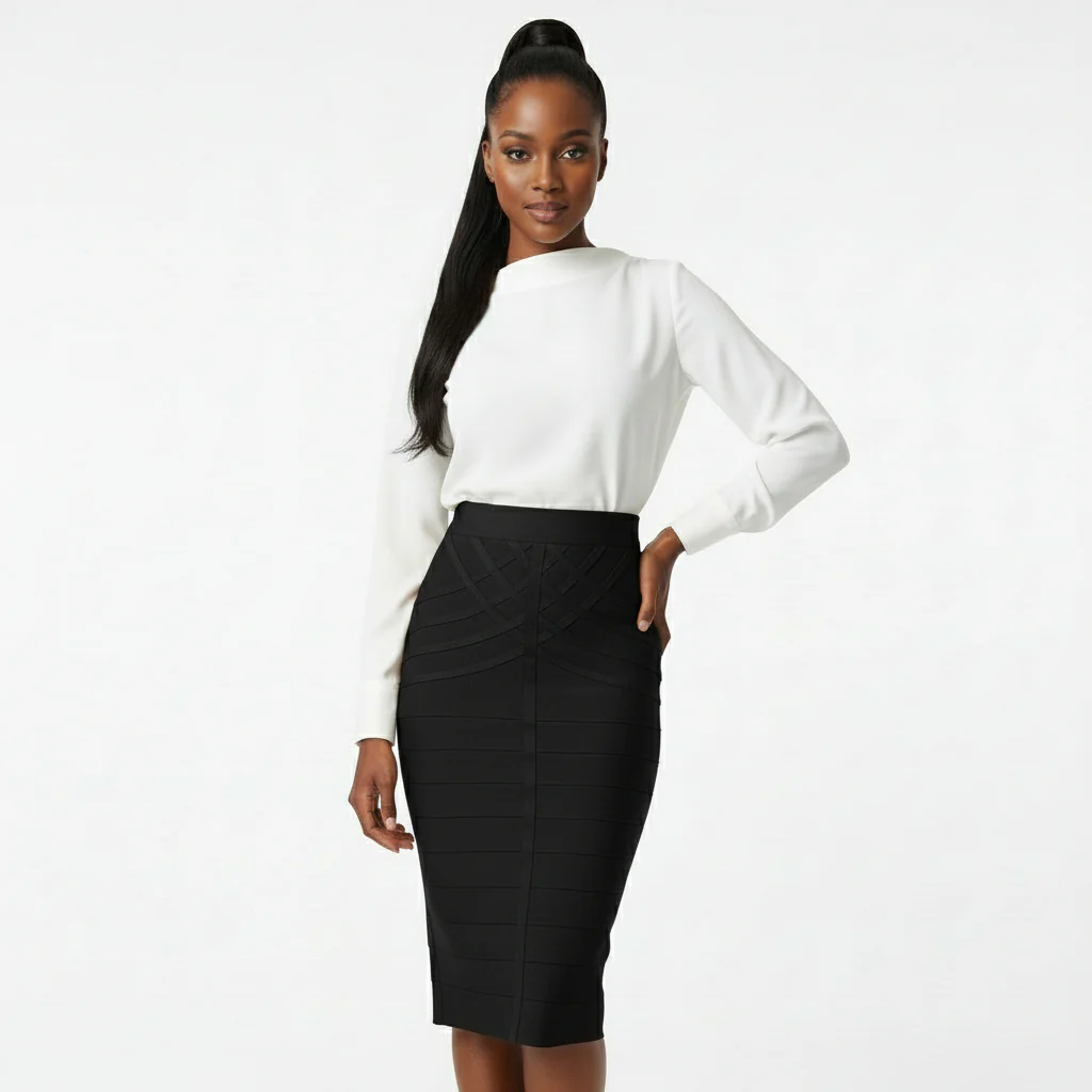 High Waist Classy Bandage Skirt - Image 7