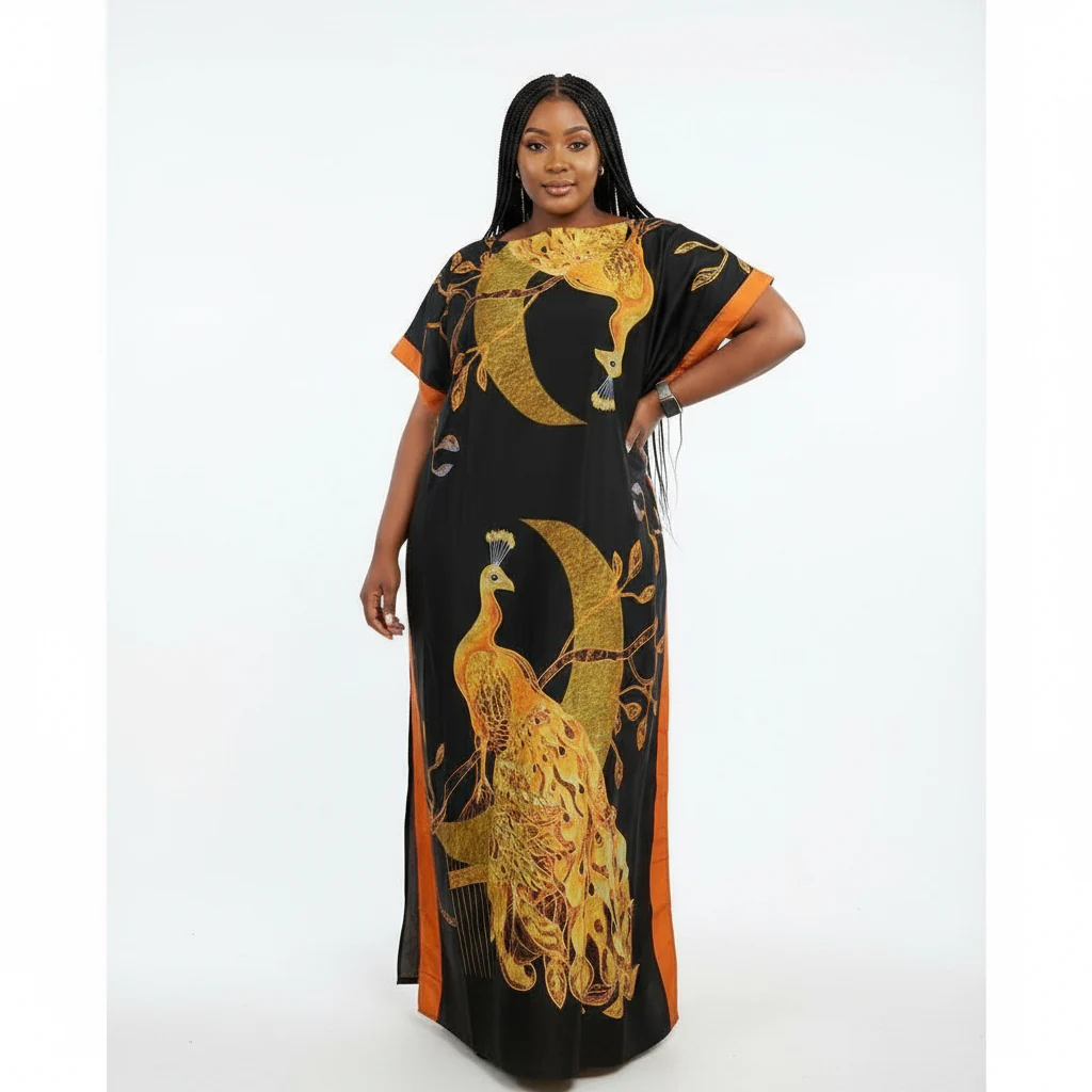 African Dashiki Abaya Soft Design Islam Femme Loose Dress - Image 2