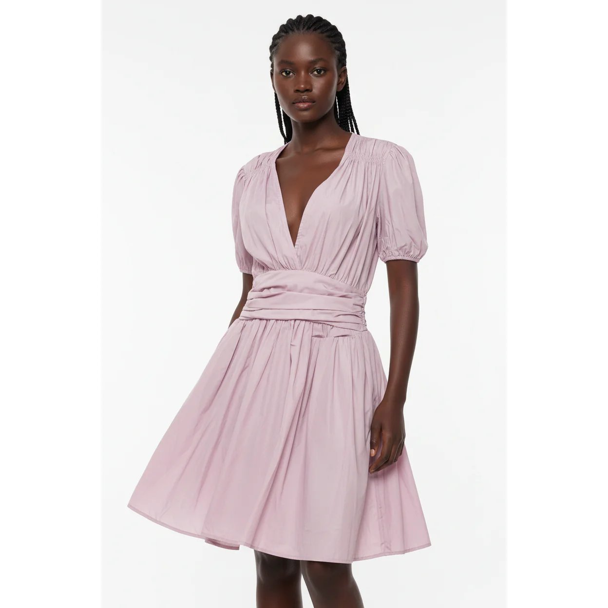 Deep V-Neck Mini Dress  - Image 3
