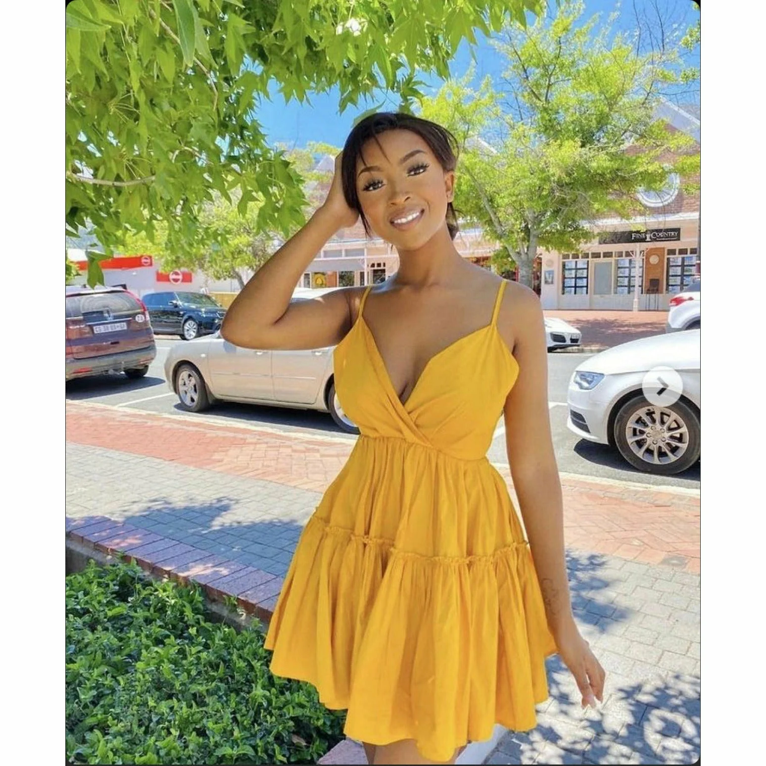 Deep V-Neck Mini Dress - Image 2