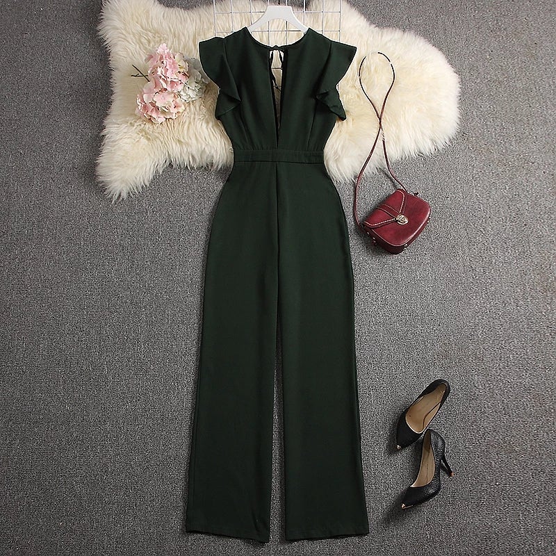 Deep V-neck Sexy Jumpsuits - Image 3