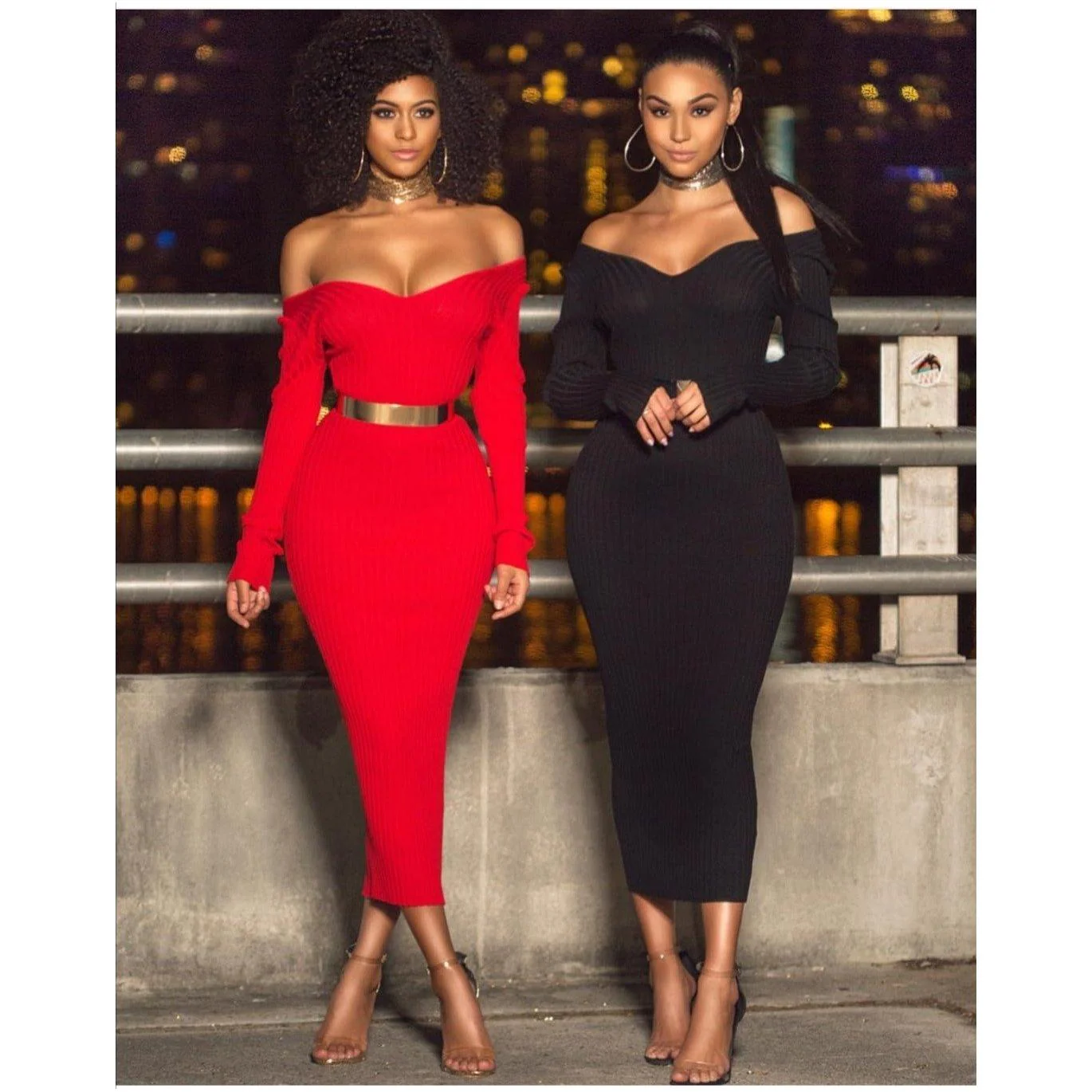 Deep V-Neck Sweater Dress - Image 5