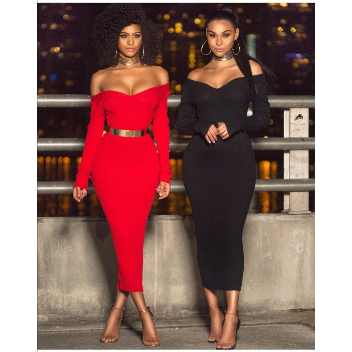 Deep V-Neck Sweater Dress - Image 6