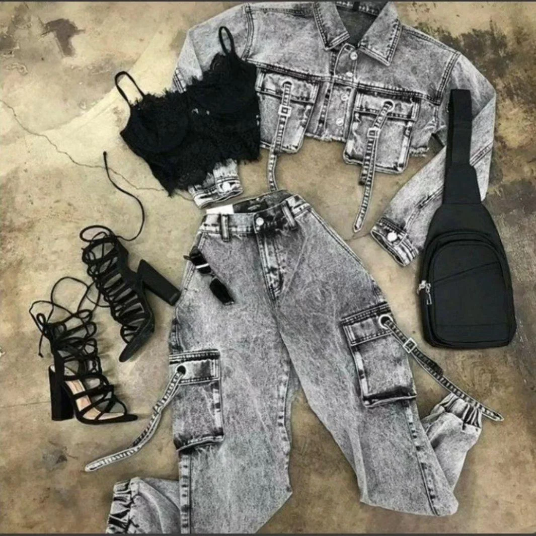 Denim 2 Pieces Set - Image 3