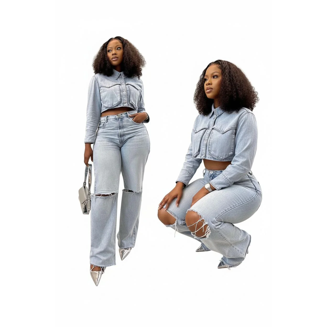 Denim 2 pieces set