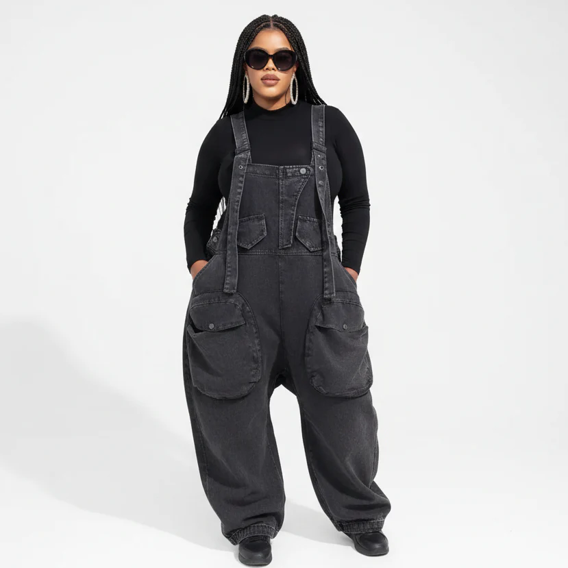 Denim Big Pocket Jumpsuit