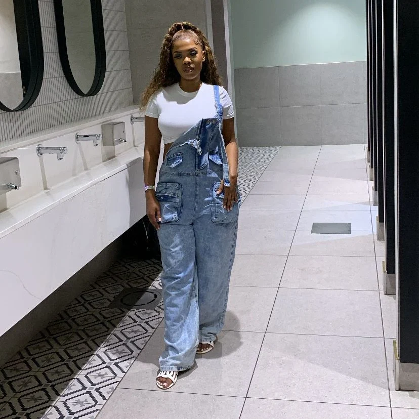 Denim Multi Pocket Jumpsuit - Image 2