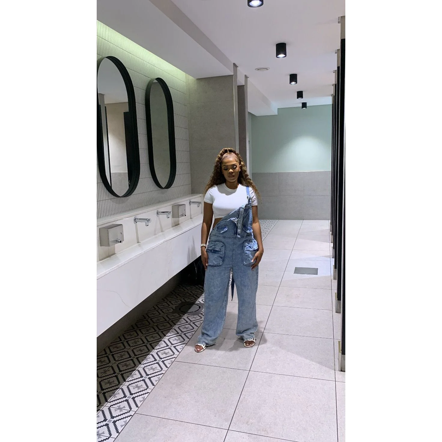 Denim Multi Pocket Jumpsuit - Image 3