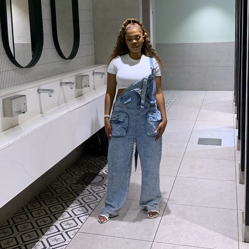 Denim Multi Pocket Jumpsuit - Image 6