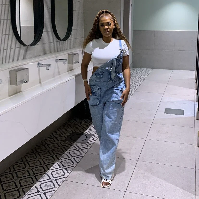 Denim Multi Pocket Jumpsuit - Image 7