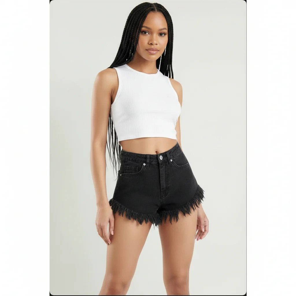 Distressed Black Bam Short - Image 3