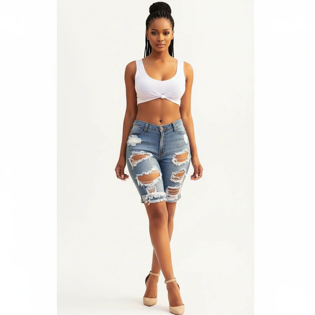 Distressed Denim Short - Image 2