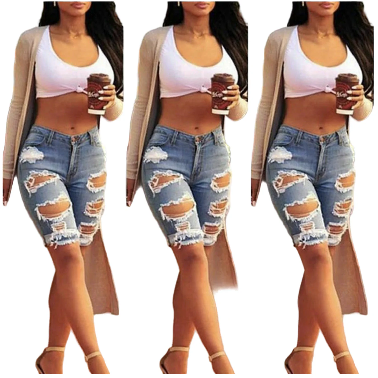 Distressed Denim Short - Image 3
