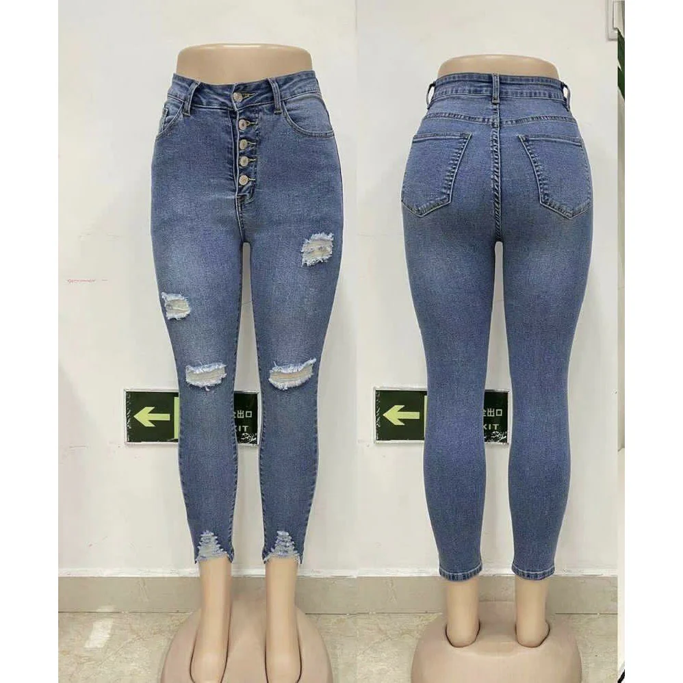 Distressed High Waisted skinny jeans - Image 2
