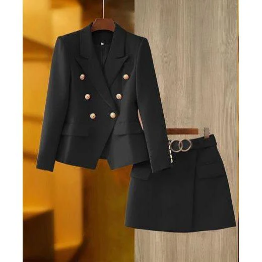 Double Breasted Blazer & Skirt Set. - Image 5