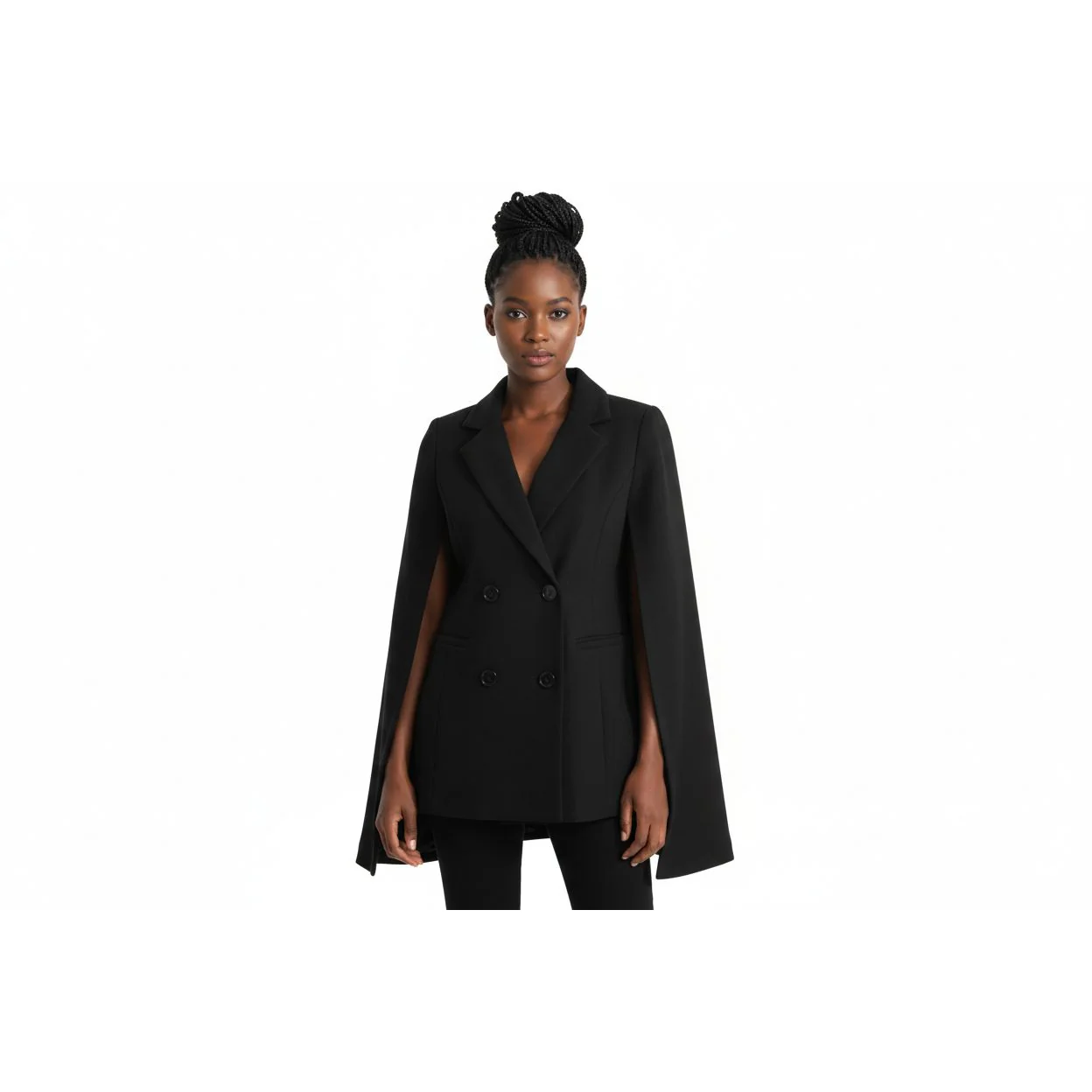 Double Breasted Cape Trench Coat