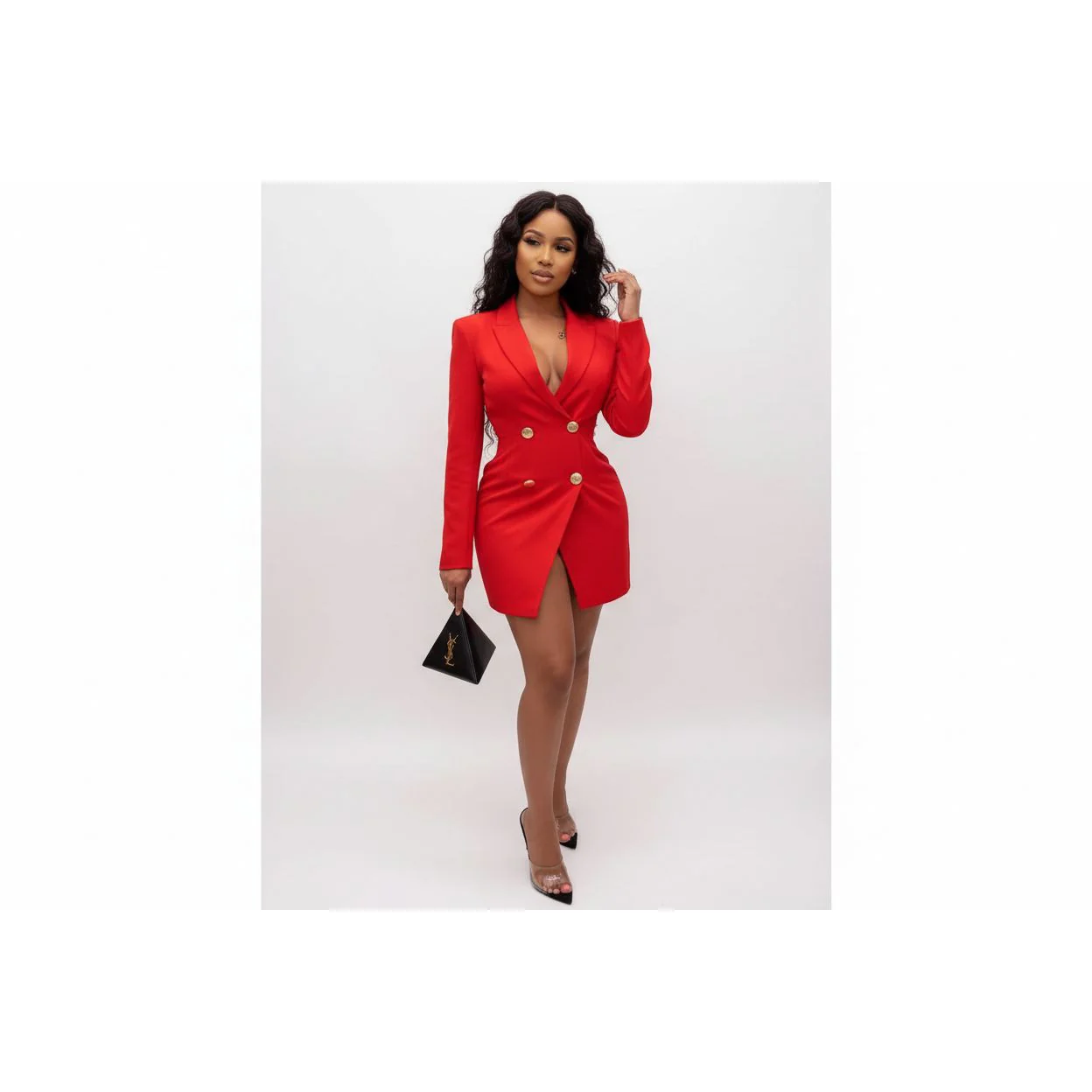 Double Breasted Long Blazer   - Image 3