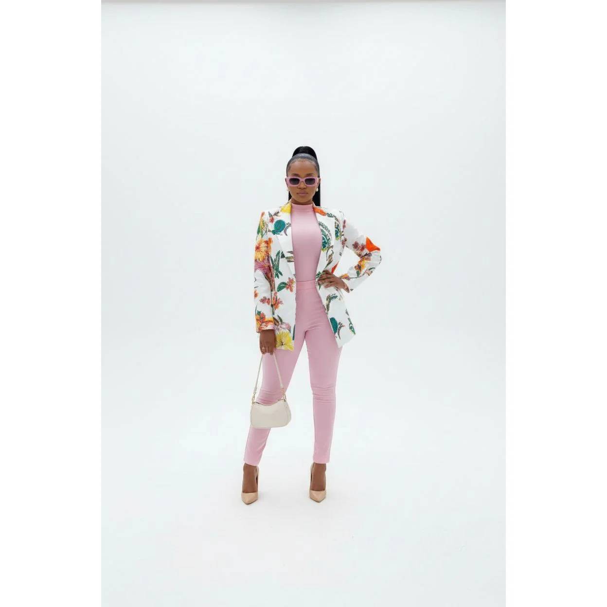 Double Breasted Print Blazer - Image 5