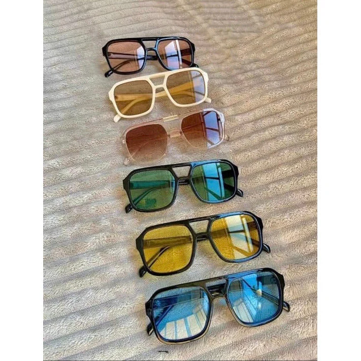 Double Bridge Fashion Square Sunglasses - Image 5