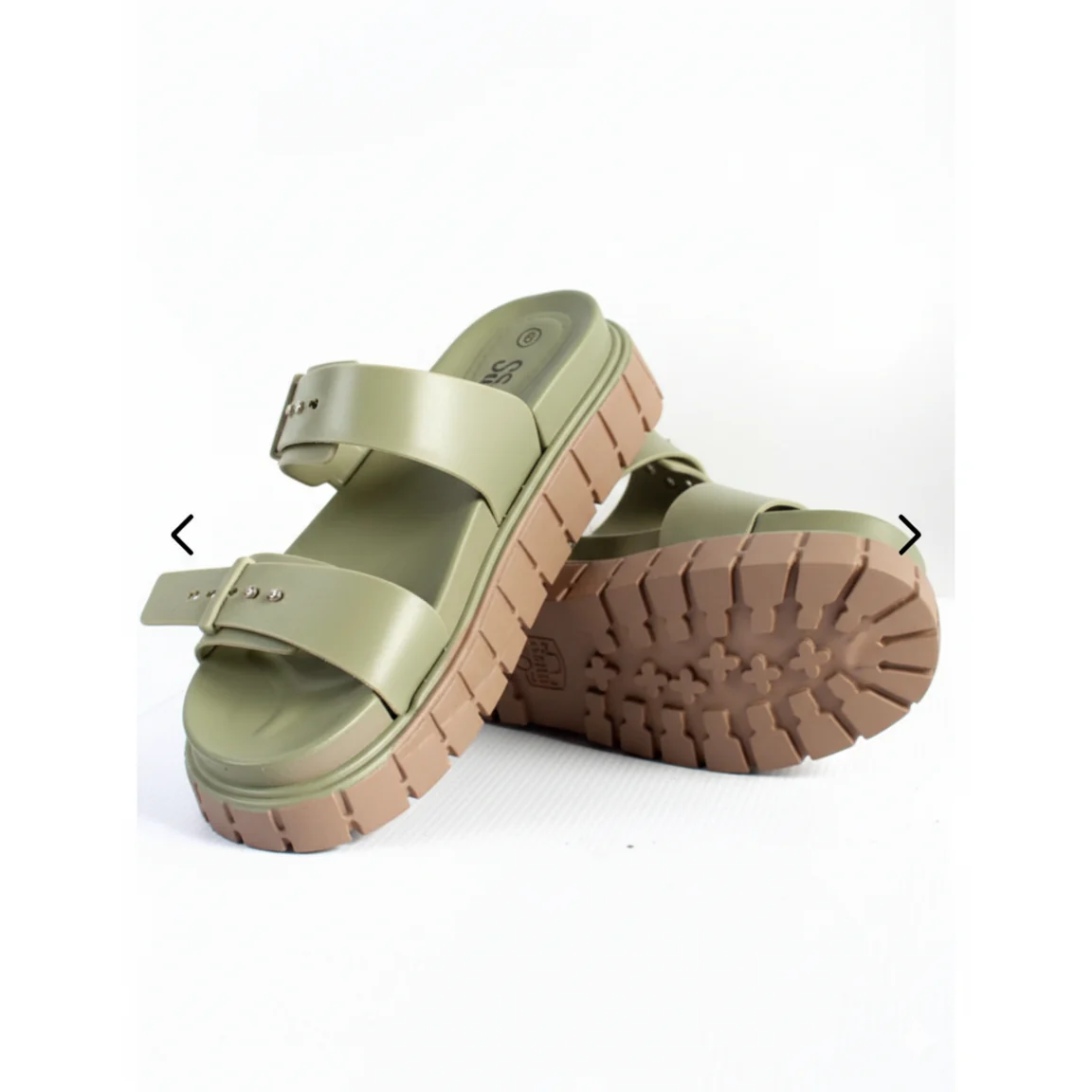 Double Strap Chunky Platform Slide Sandals - Image 2