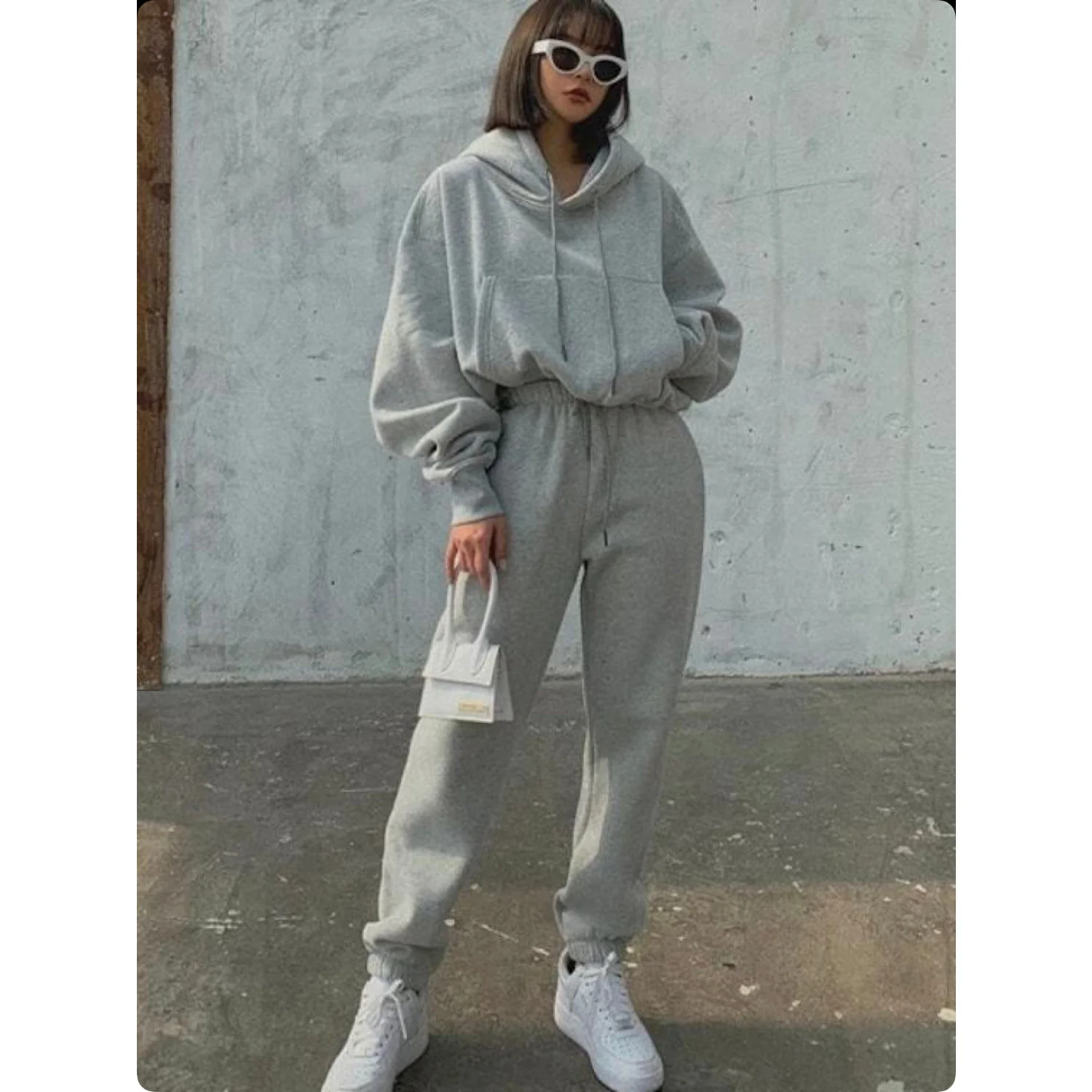 Drawstring Hoodie Crop Top & Jogger Pants - Image 6