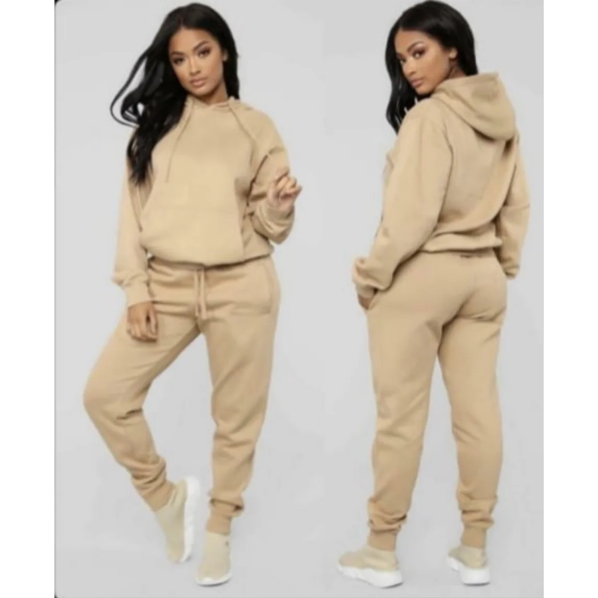 Drawstring Hoodie Crop Top & Jogger Pants - Image 8