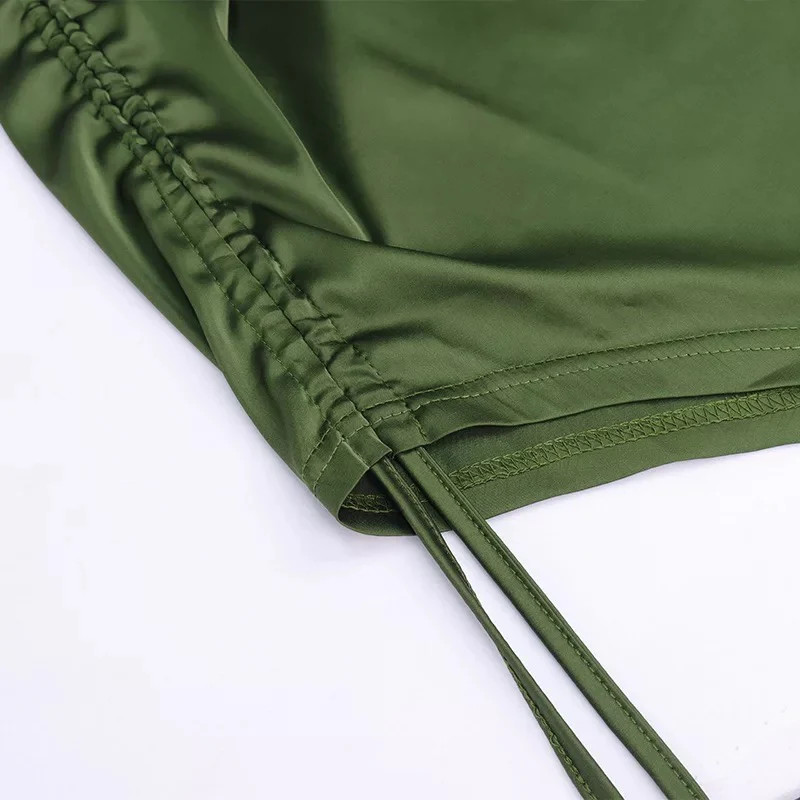 Drawstring Spaghetti Straps Dress - Image 4