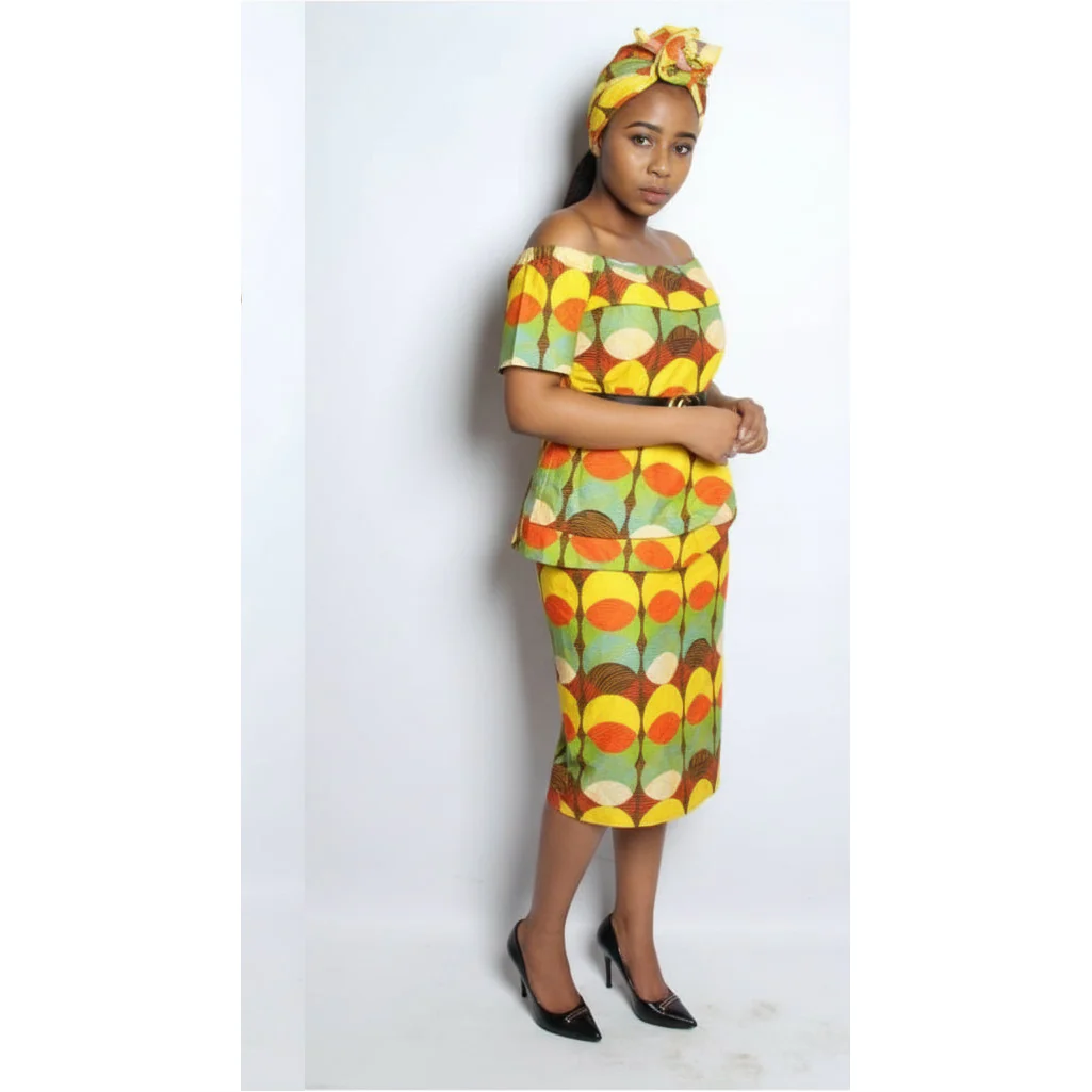 off shoulder ankara dress - Image 2