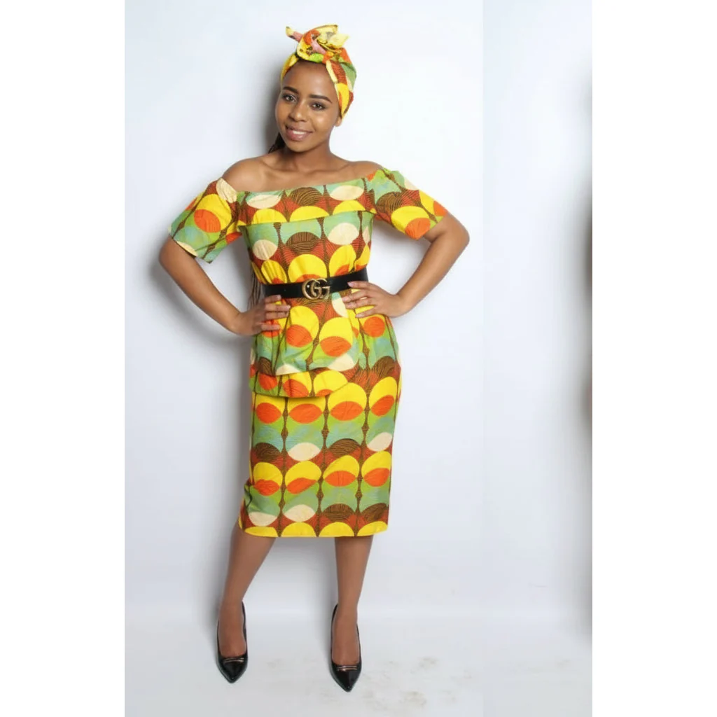 off shoulder ankara dress - Image 3