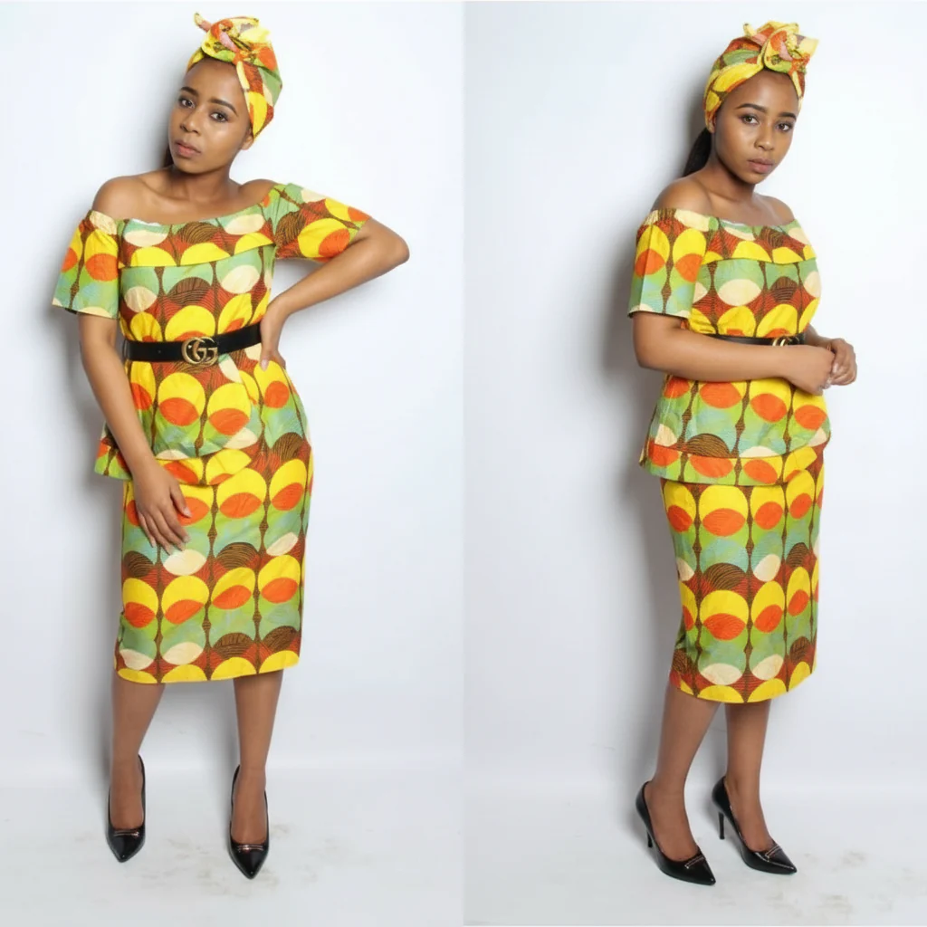 off shoulder ankara dress - Image 6