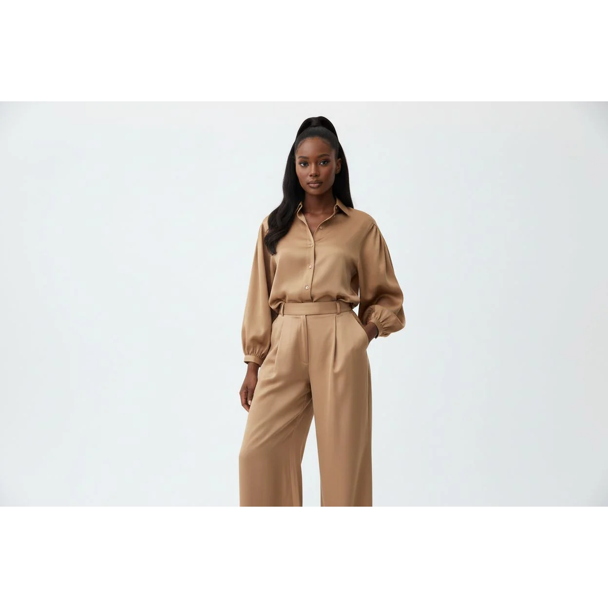Drop Shoulder Shirt & Wide Leg Pants. - Image 3
