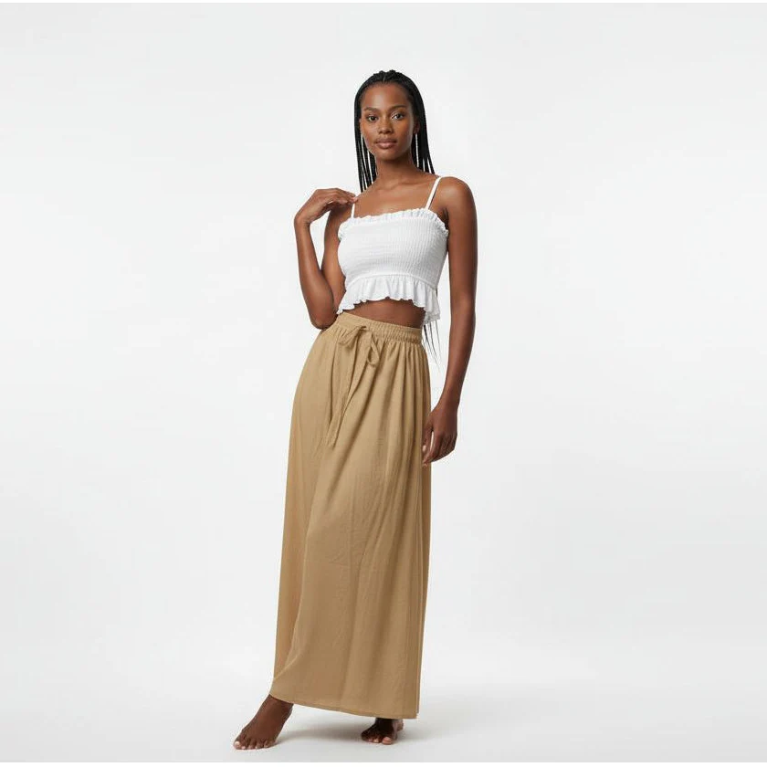 Elastic Waist Midi Skirt - Image 2
