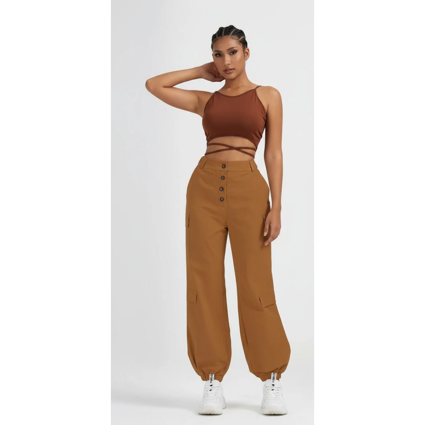 Cotton Linen Wide Leg Palazzo Pants. - Image 2