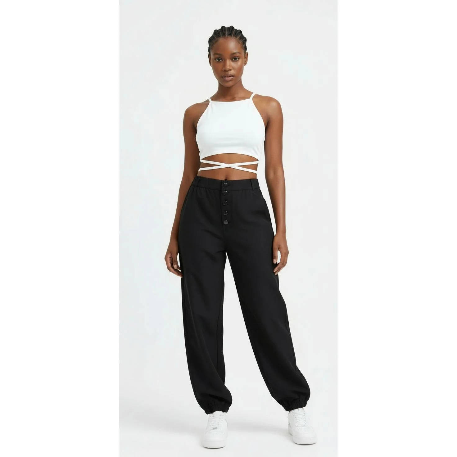 Cotton Linen Wide Leg Palazzo Pants. - Image 3