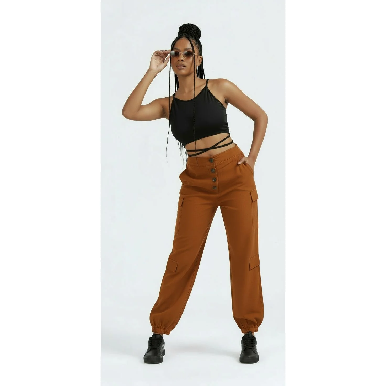 Cotton Linen Wide Leg Palazzo Pants. - Image 4