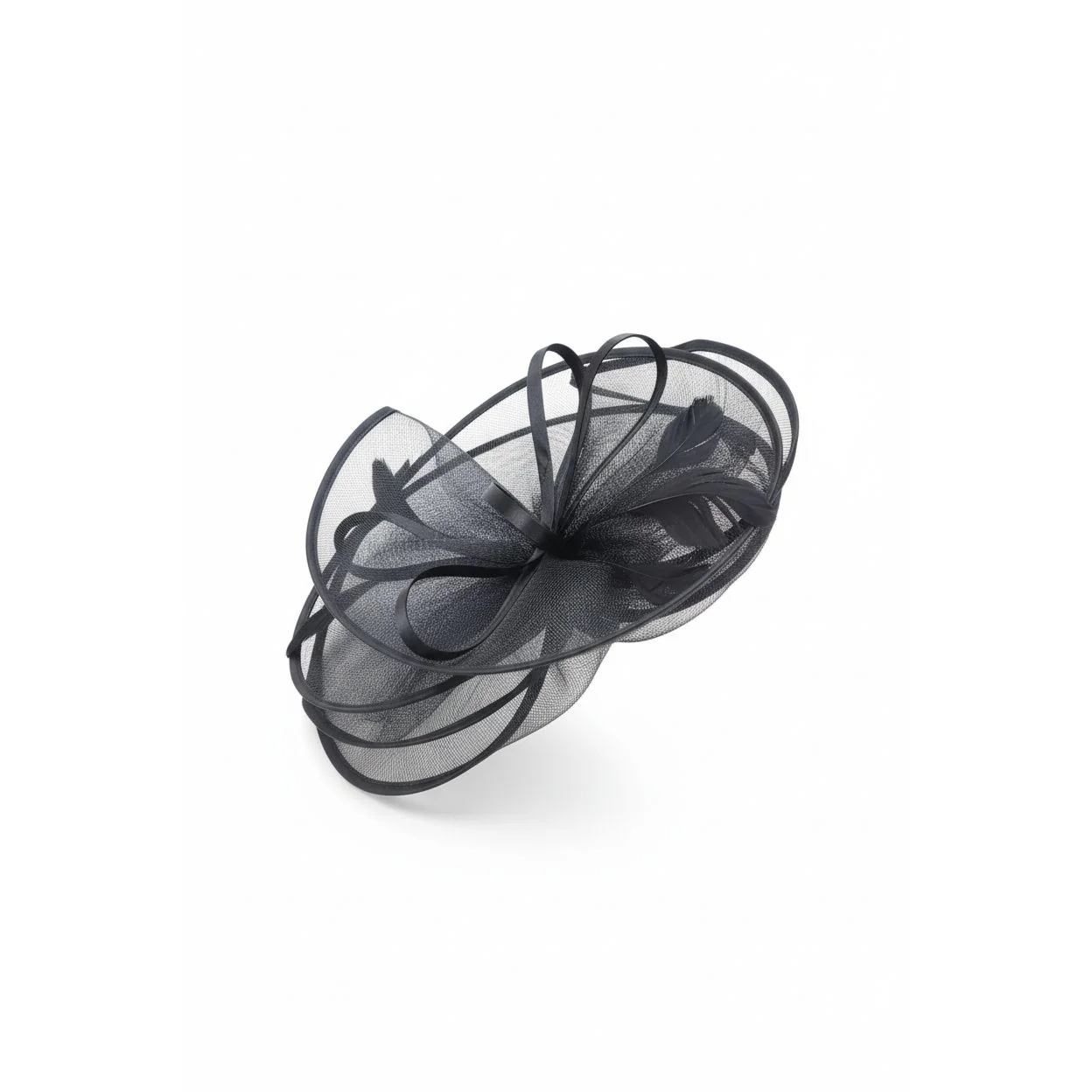 Black Fascinator Special event Pillbox Hat - Image 2