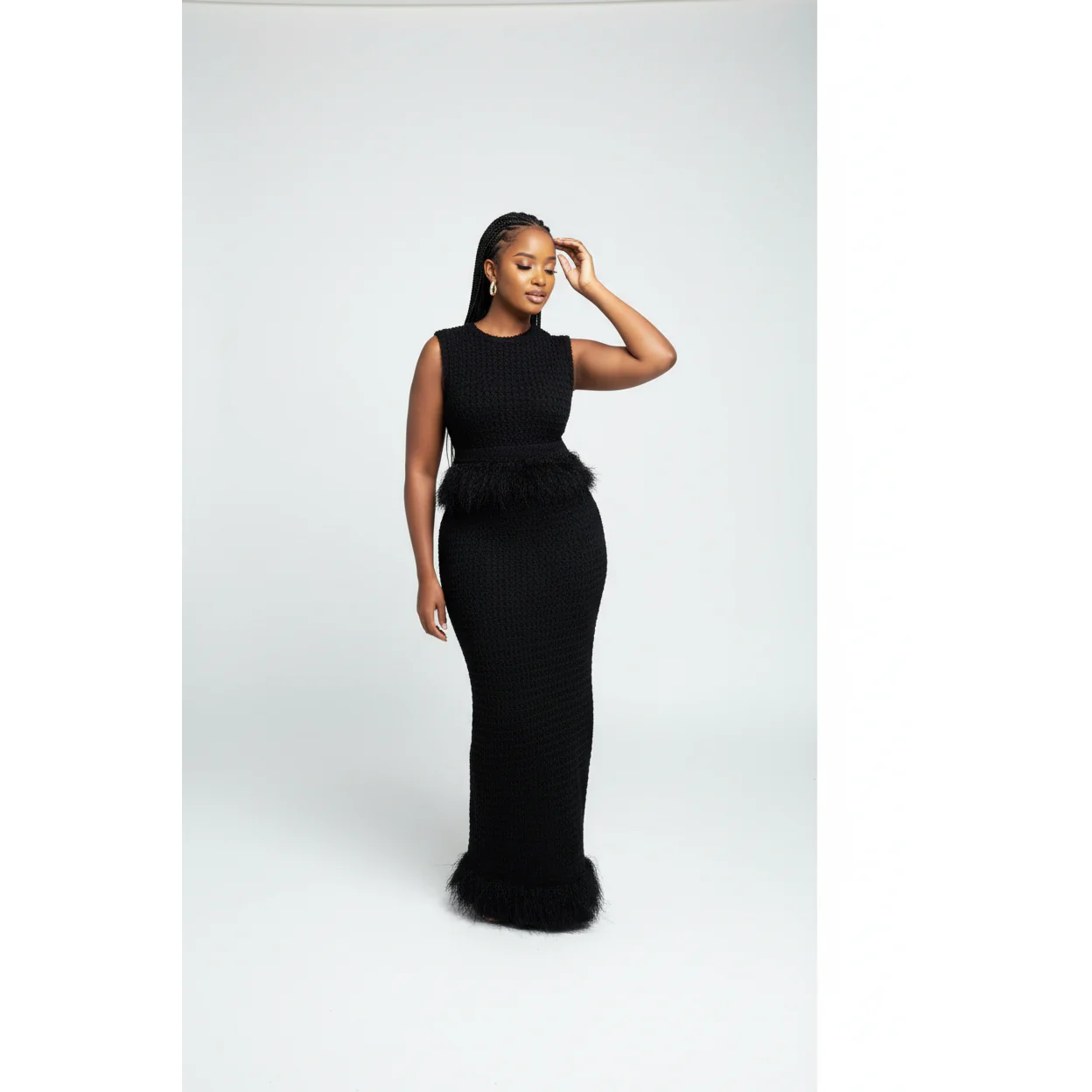 Elegant Crochet Top And Bodycon Maxi Skirt Set - Image 3