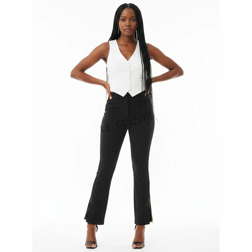 Elegant High Waist Cropped Work Pants - Image 4