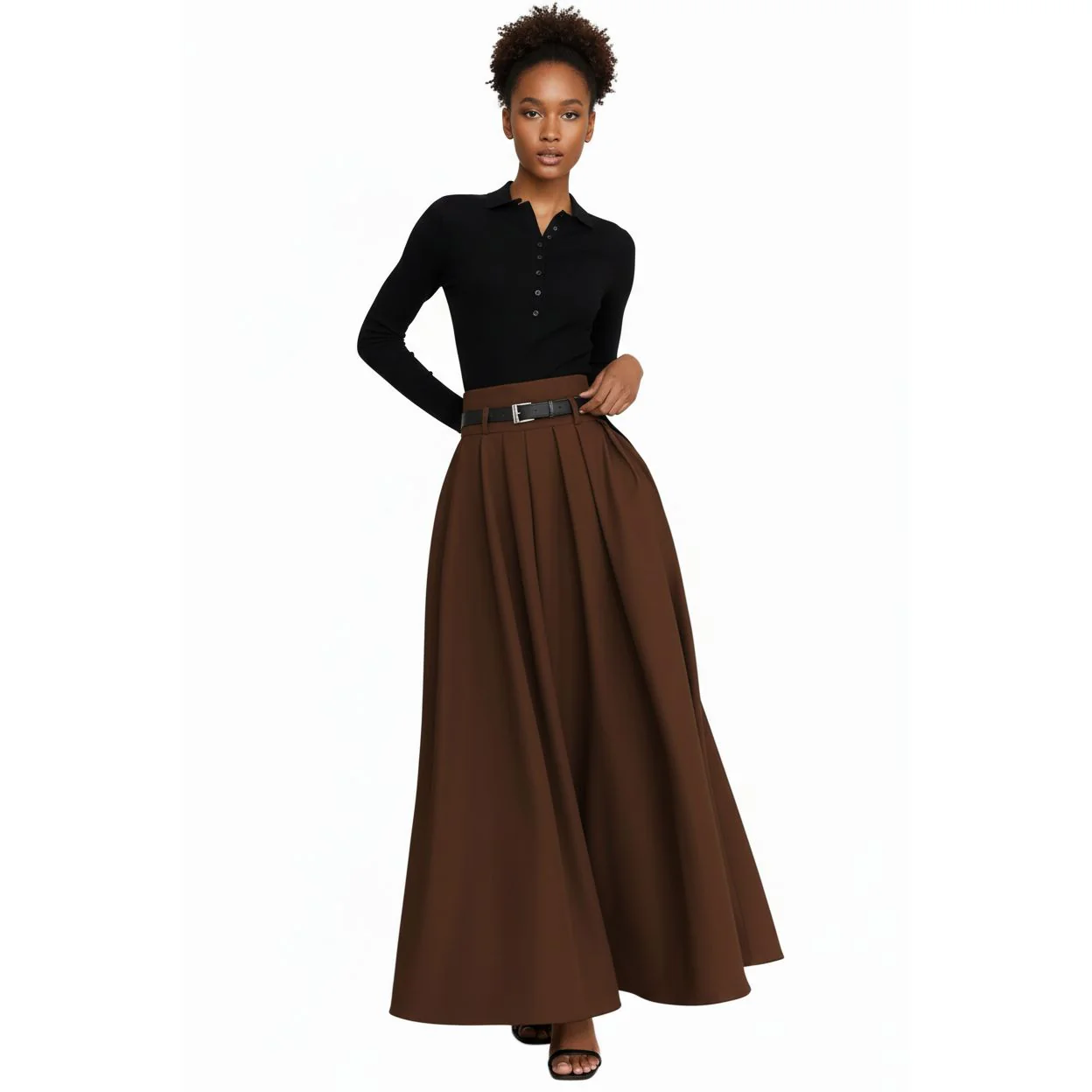 Elegant High-Waisted Umbrella Skirt - Image 4
