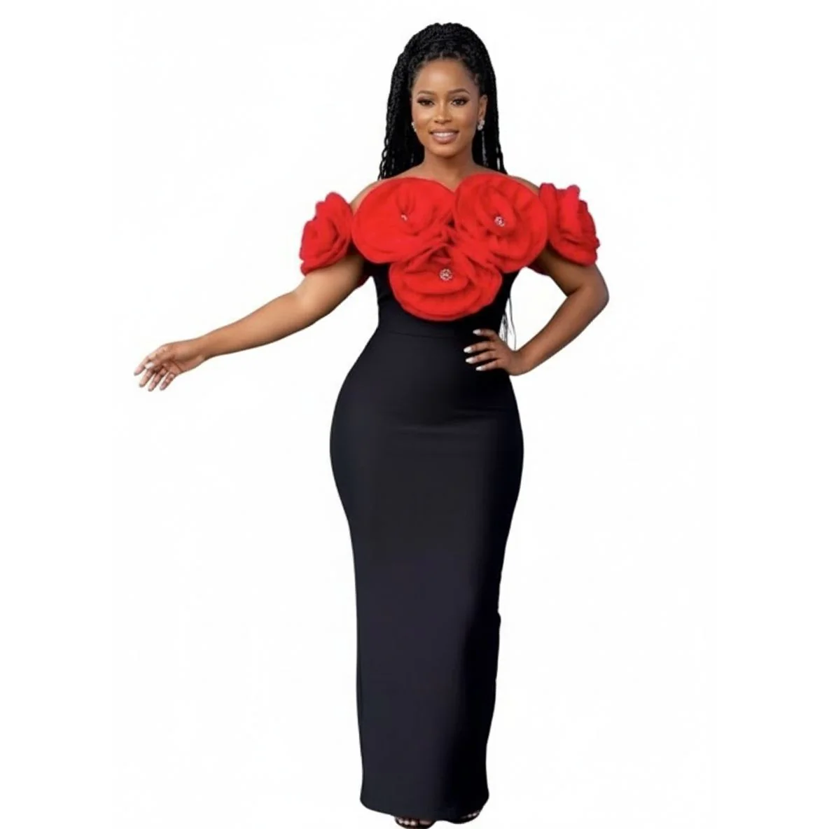 Sleeveless Bodycon Dress With Ruffle Hem Design. - Image 2